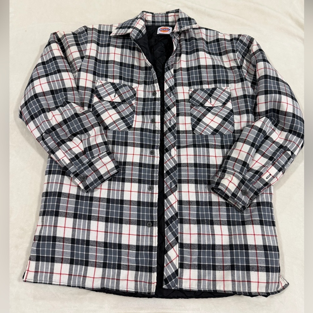 Dickies insulated Black and White Plaid Shirt